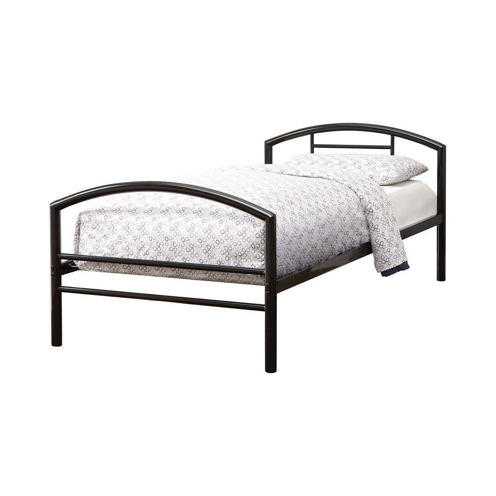 Baines Twin Metal Bed with Arched Headboard Black - 400157T - Bien Home Furniture &amp; Electronics