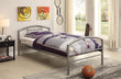 Baines Twin Metal Bed with Arched Headboard Silver - 400159T - Bien Home Furniture & Electronics