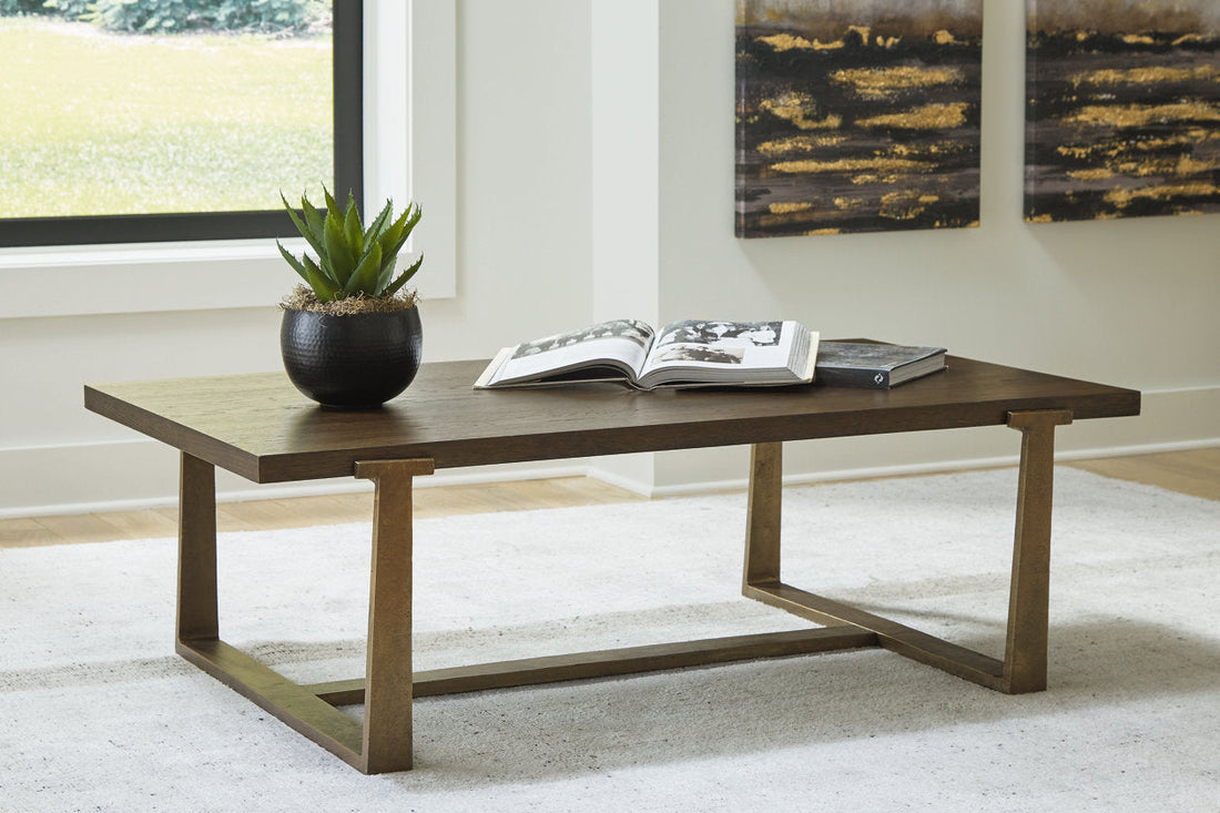 Balintmore Brown/Gold Finish Coffee Table - T967-1 - Bien Home Furniture &amp; Electronics