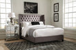 Bancroft Demi-wing Upholstered Eastern King Bed Gray - 301405KE - Bien Home Furniture & Electronics