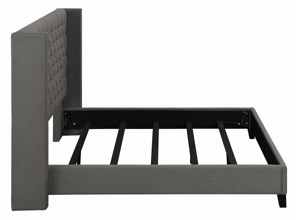 Bancroft Demi-wing Upholstered Full Bed Gray - 301405F - Bien Home Furniture &amp; Electronics