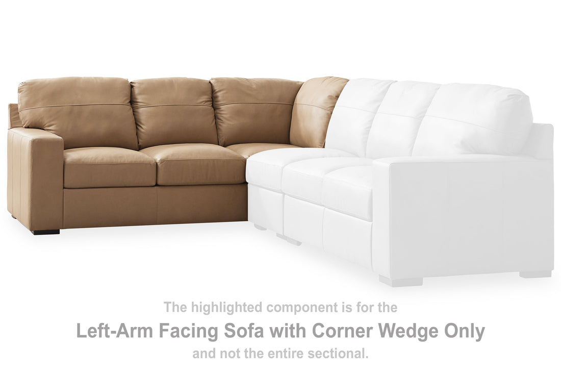 Bandon Toffee Left-Arm Facing Sofa with Corner Wedge - 3800648 - Bien Home Furniture &amp; Electronics