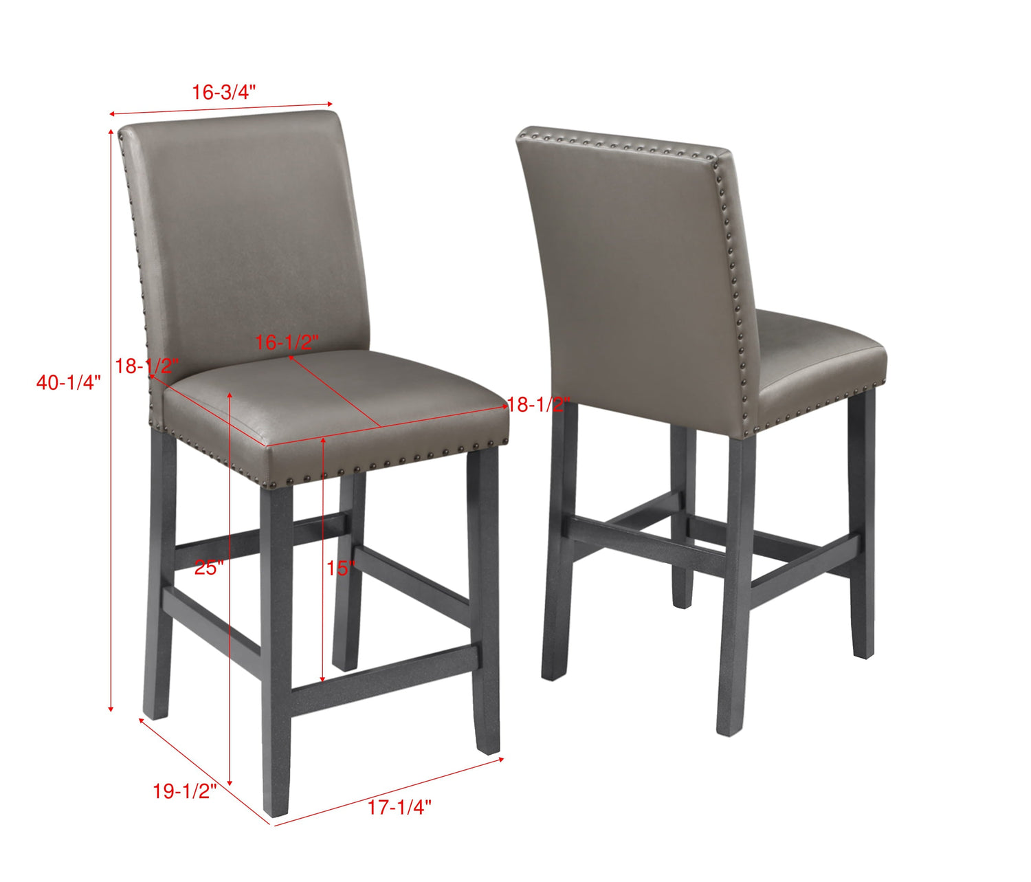 Bankston Gray Counter Height Chair, Set of 2 - 2670ZC-S-24-NH - Bien Home Furniture &amp; Electronics
