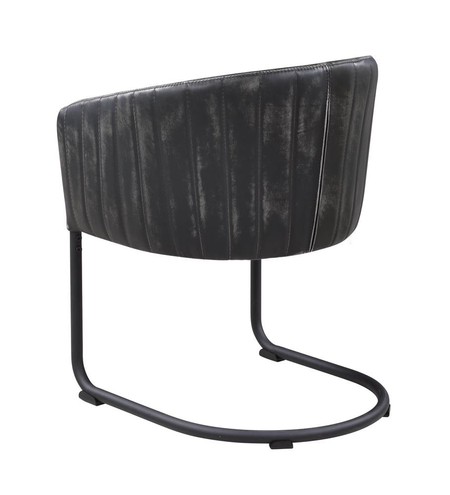 Banner Anthracite/Matte Black Upholstered Dining Chair - 109292 - Bien Home Furniture &amp; Electronics