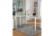 Baraga White Home Office L-Desk - H410-24 - Bien Home Furniture & Electronics