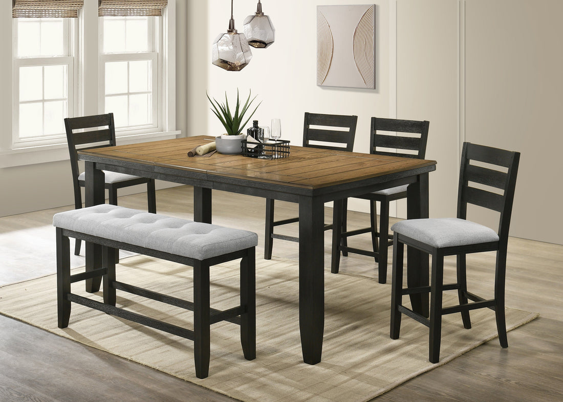 Bardstown Charcoal/Brown/Wheat Extendable Counter Height Dining Set - SET | 2752WC-T-4278 | 2752WC-S-24(2) - Bien Home Furniture &amp; Electronics
