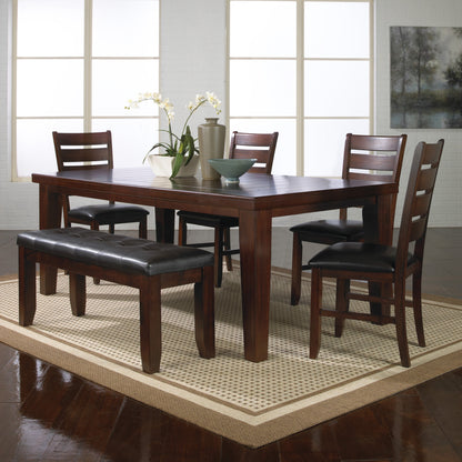 Bardstown Cherry Brown Extendable Dining Set - SET | 2152T-4282 | 2152S(2) | 2152-BENCH - Bien Home Furniture &amp; Electronics