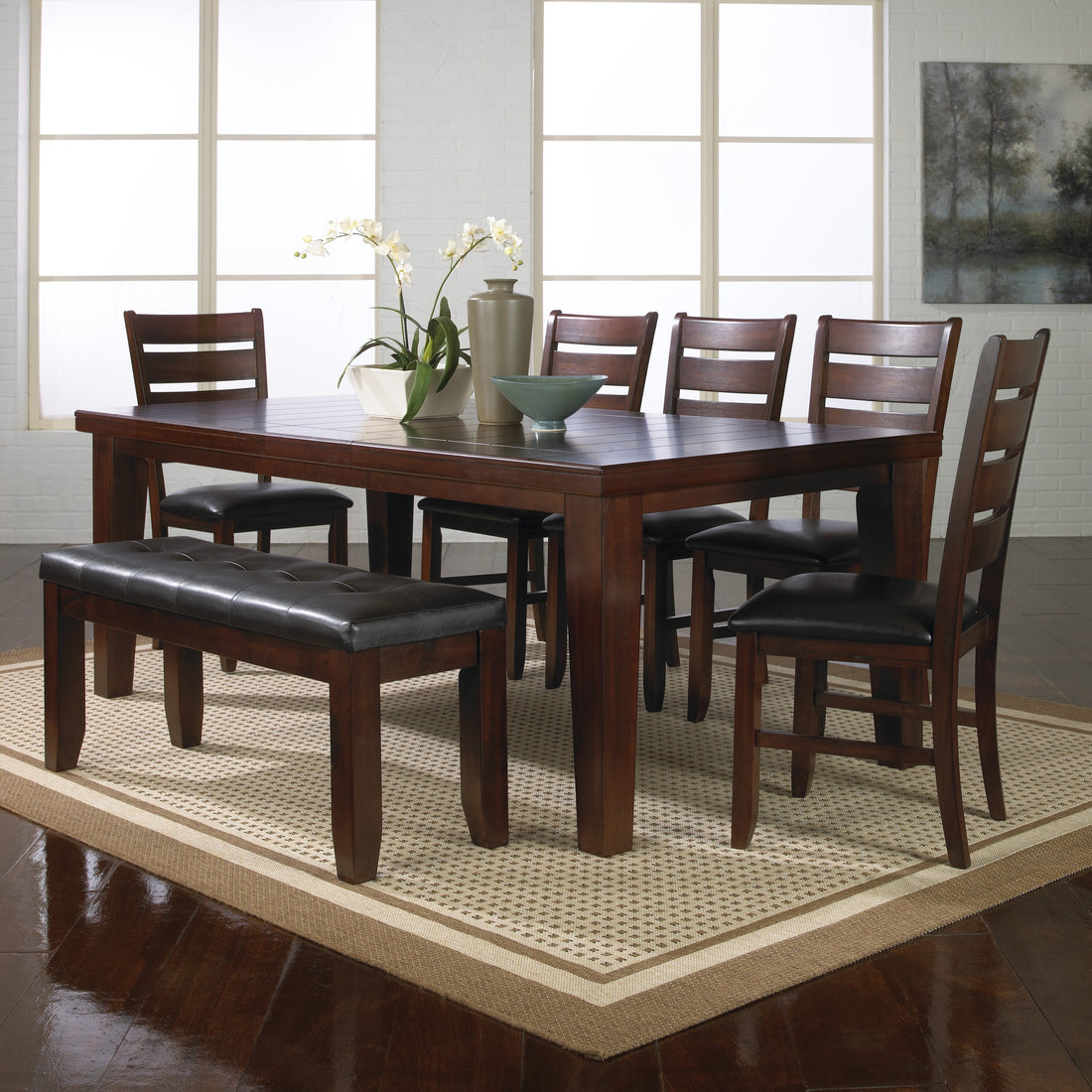 Bardstown Cherry Brown Extendable Dining Table - 2152T-4282 - Bien Home Furniture &amp; Electronics