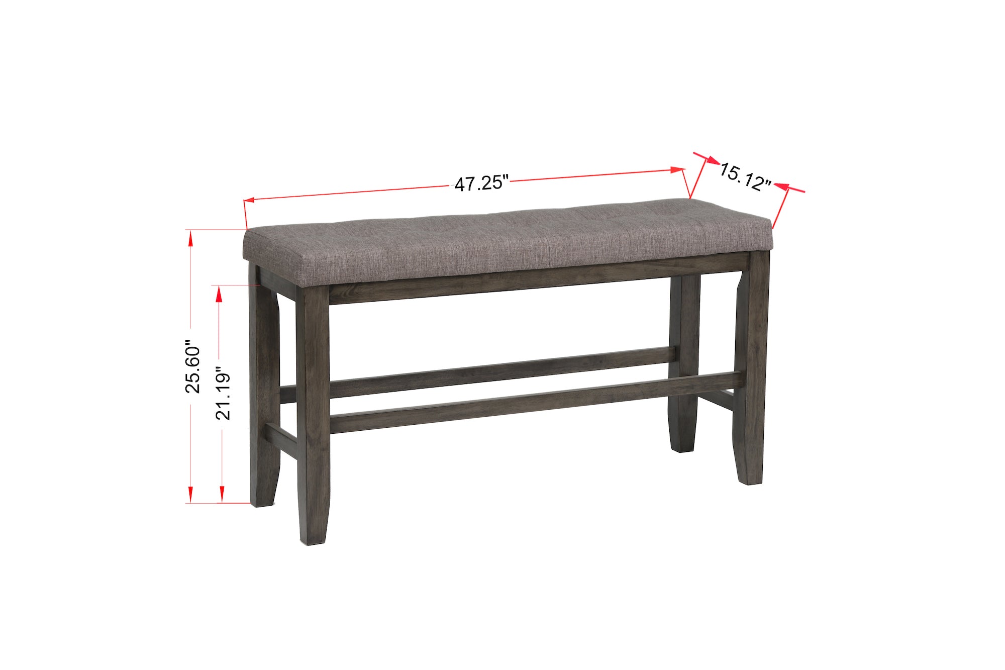 Bardstown Gray Counter Height Bench - 2752GY-BENCH - Bien Home Furniture &amp; Electronics