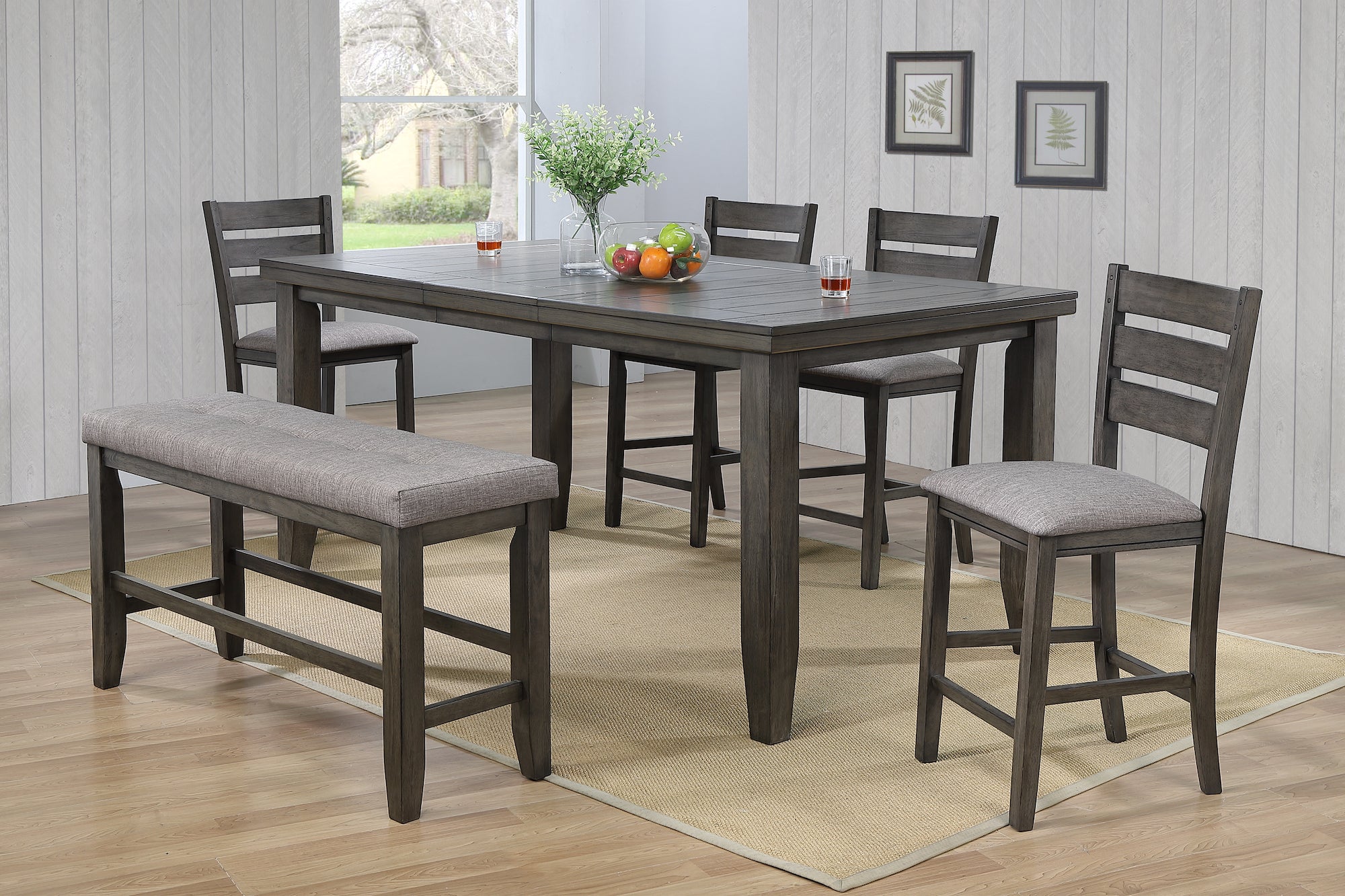 Bardstown Gray Counter Height Set - SET | 2752GY-T-4278 | 2752GY-S-24(4) - Bien Home Furniture &amp; Electronics