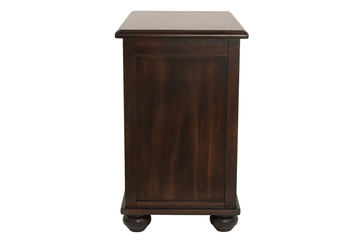 Barilanni Dark Brown Chairside End Table with USB Ports &amp; Outlets - T934-7 - Bien Home Furniture &amp; Electronics
