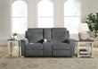 Barnsana Gravel Power Reclining Loveseat with Console - 3320296 - Bien Home Furniture & Electronics