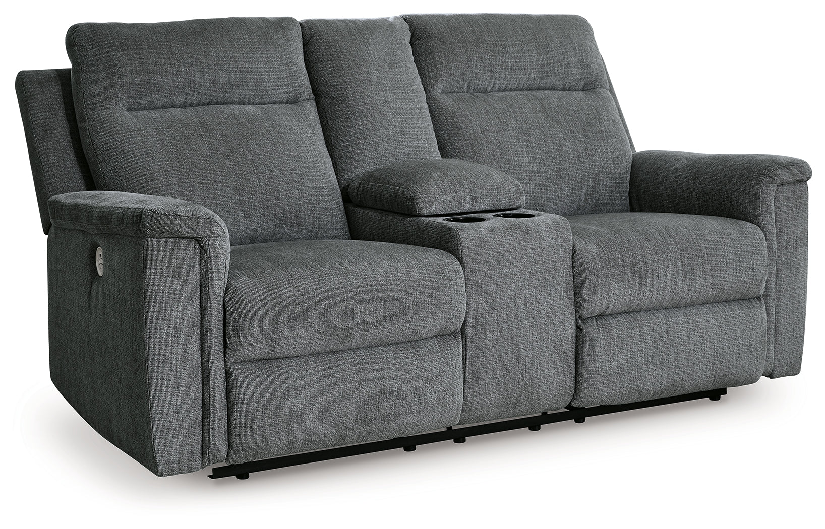 Barnsana Gravel Power Reclining Loveseat with Console - 3320296 - Bien Home Furniture &amp; Electronics