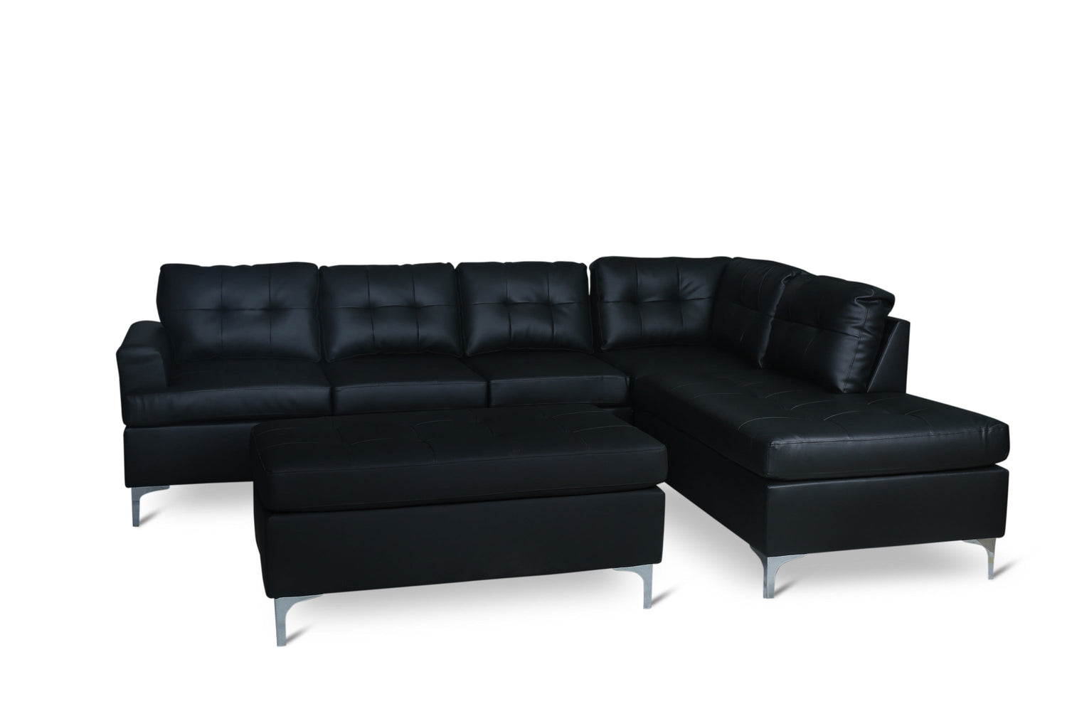 Barrington Black Ottoman - 8378BLK-4 - Bien Home Furniture &amp; Electronics