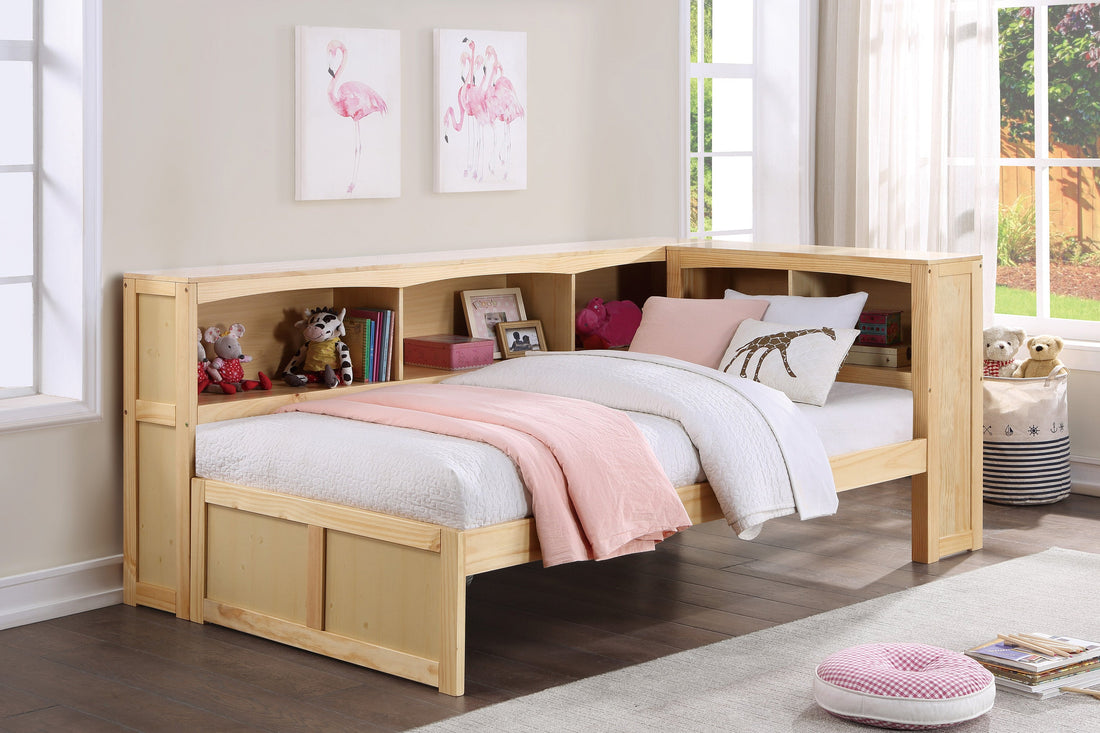 Bartly Pine Twin Bookcase Corner Bed - SET | B2043BC-1 | B2043BC-2 | B2043BC-BC - Bien Home Furniture &amp; Electronics