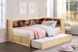 Bartly Pine Twin Bookcase Corner Bed with Twin Trundle - SET | B2043BC-1 | B2043BC-2 | B2043BC-BC | B2043-R - Bien Home Furniture & Electronics