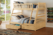 Bartly Pine Twin/Full Bunk Bed with Storage Boxes - SET | B2043TF-1 | B2043TF-2 | B2043TF-SL | B2043-T - Bien Home Furniture & Electronics