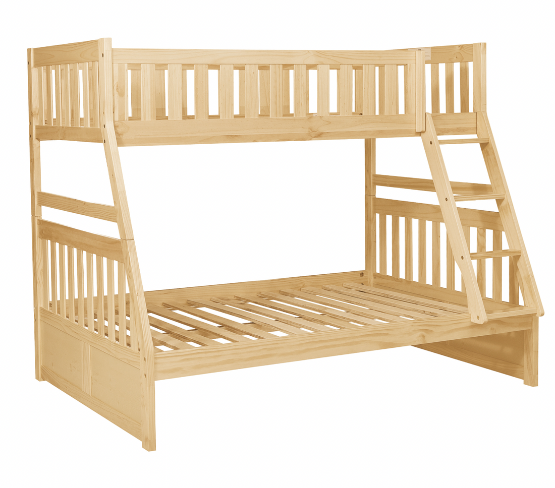 Bartly Pine Twin/Full Bunk Bed with Storage Boxes - SET | B2043TF-1 | B2043TF-2 | B2043TF-SL | B2043-T - Bien Home Furniture &amp; Electronics