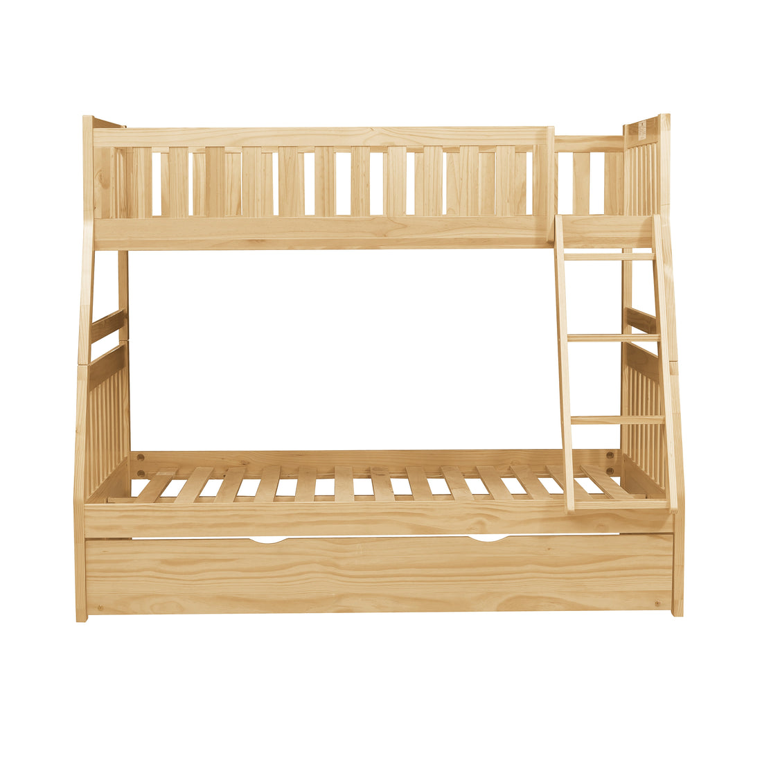 Bartly Pine Twin/Full Bunk Bed with Twin Trundle - SET | B2043TF-1 | B2043TF-2 | B2043TF-SL | B2043-R - Bien Home Furniture &amp; Electronics