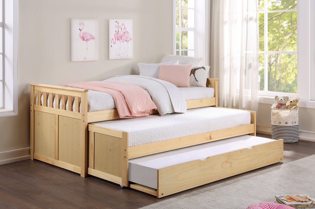 Bartly Pine Twin/Twin Bed with Twin Trundle - SET | B2043RT-1 | B2043RT-2 | B2043RT-SL | B2043-R - Bien Home Furniture &amp; Electronics
