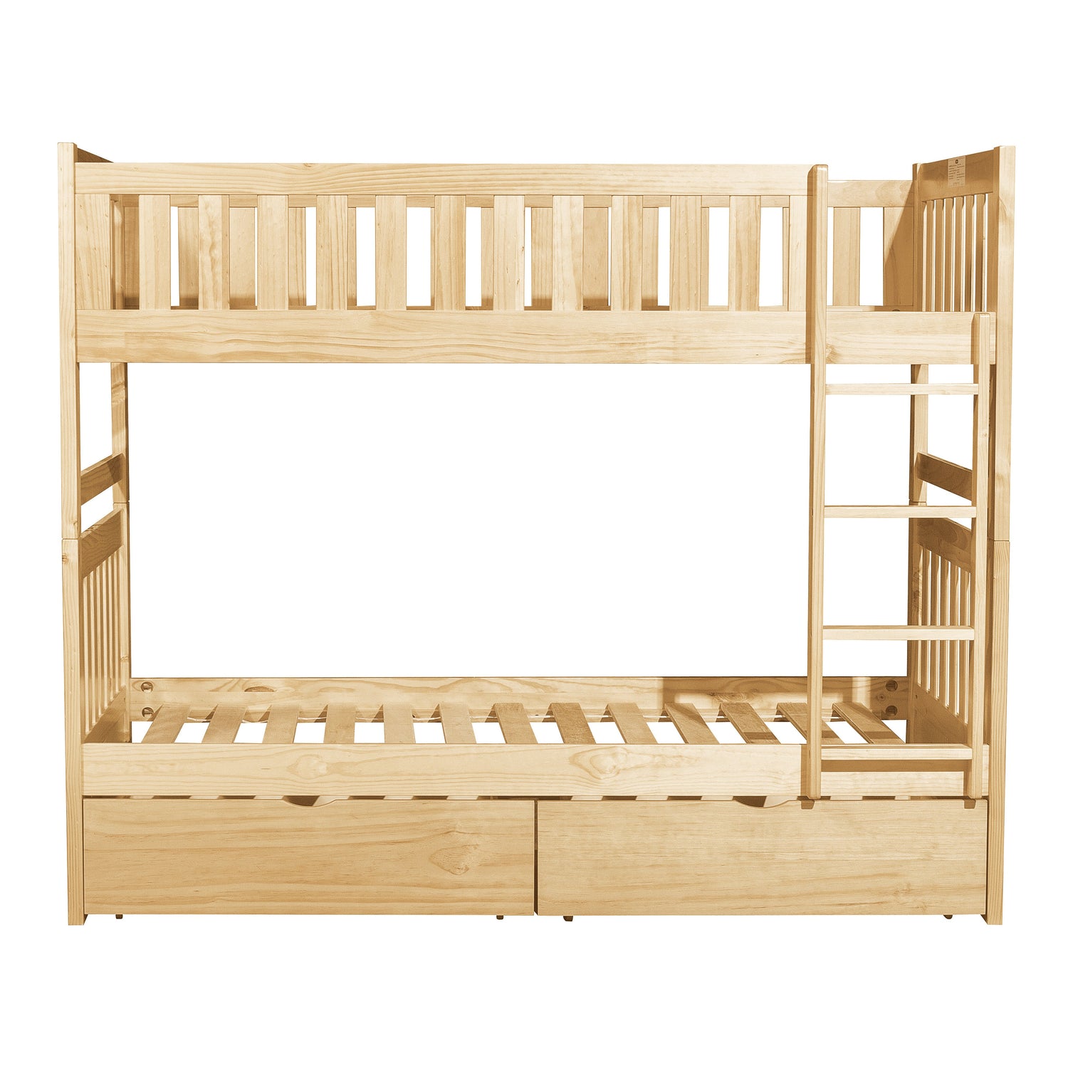 Bartly Pine Twin/Twin Bunk Bed with Storage Boxes - SET | B2043-1 | B2043-2 | B2043-SL | B2043-T - Bien Home Furniture &amp; Electronics