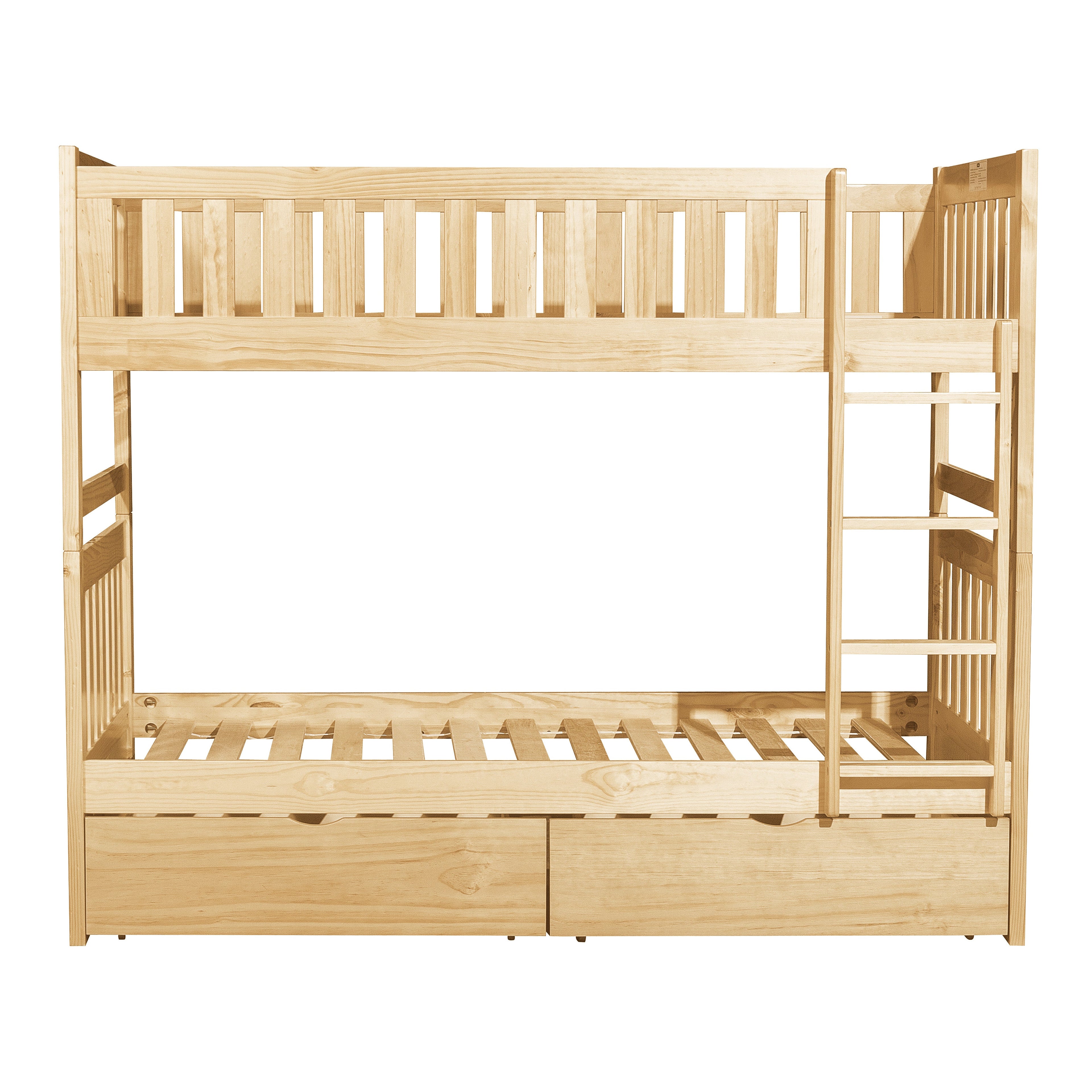 Bartly Pine Twin/Twin Bunk Bed with Storage Boxes - SET | B2043-1 | B2043-2 | B2043-SL | B2043-T - Bien Home Furniture &amp; Electronics