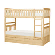 Bartly Pine  Twin/Twin Bunk Bed with Twin Trundle - SET | B2043-1 | B2043-2 | B2043-SL | B2043-R - Bien Home Furniture & Electronics