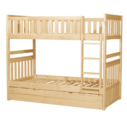 Bartly Pine  Twin/Twin Bunk Bed with Twin Trundle - SET | B2043-1 | B2043-2 | B2043-SL | B2043-R - Bien Home Furniture &amp; Electronics