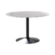 Bartole White/Matte Black Round Dining Table - 108020 - Bien Home Furniture & Electronics