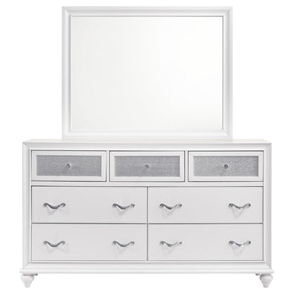Barzini 7-drawer Dresser with Mirror White - 205893M - Bien Home Furniture &amp; Electronics
