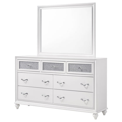 Barzini 7-drawer Dresser with Mirror White - 205893M - Bien Home Furniture &amp; Electronics