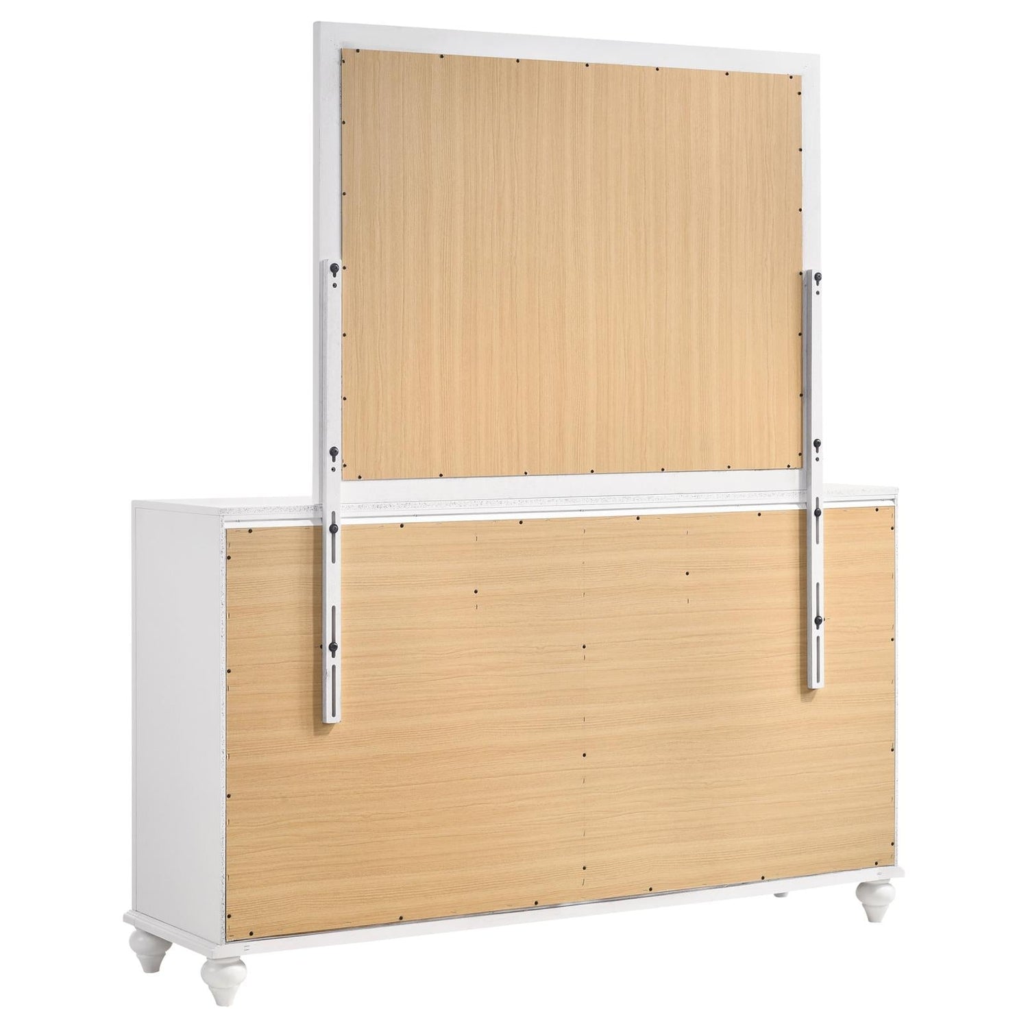 Barzini 7-drawer Dresser with Mirror White - 205893M - Bien Home Furniture &amp; Electronics