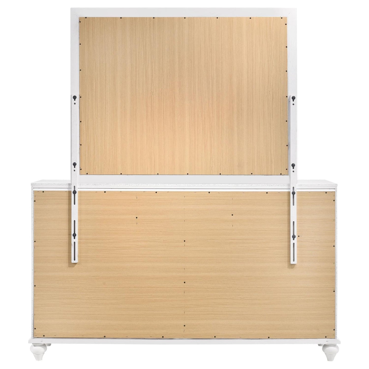Barzini 7-drawer Dresser with Mirror White - 205893M - Bien Home Furniture &amp; Electronics