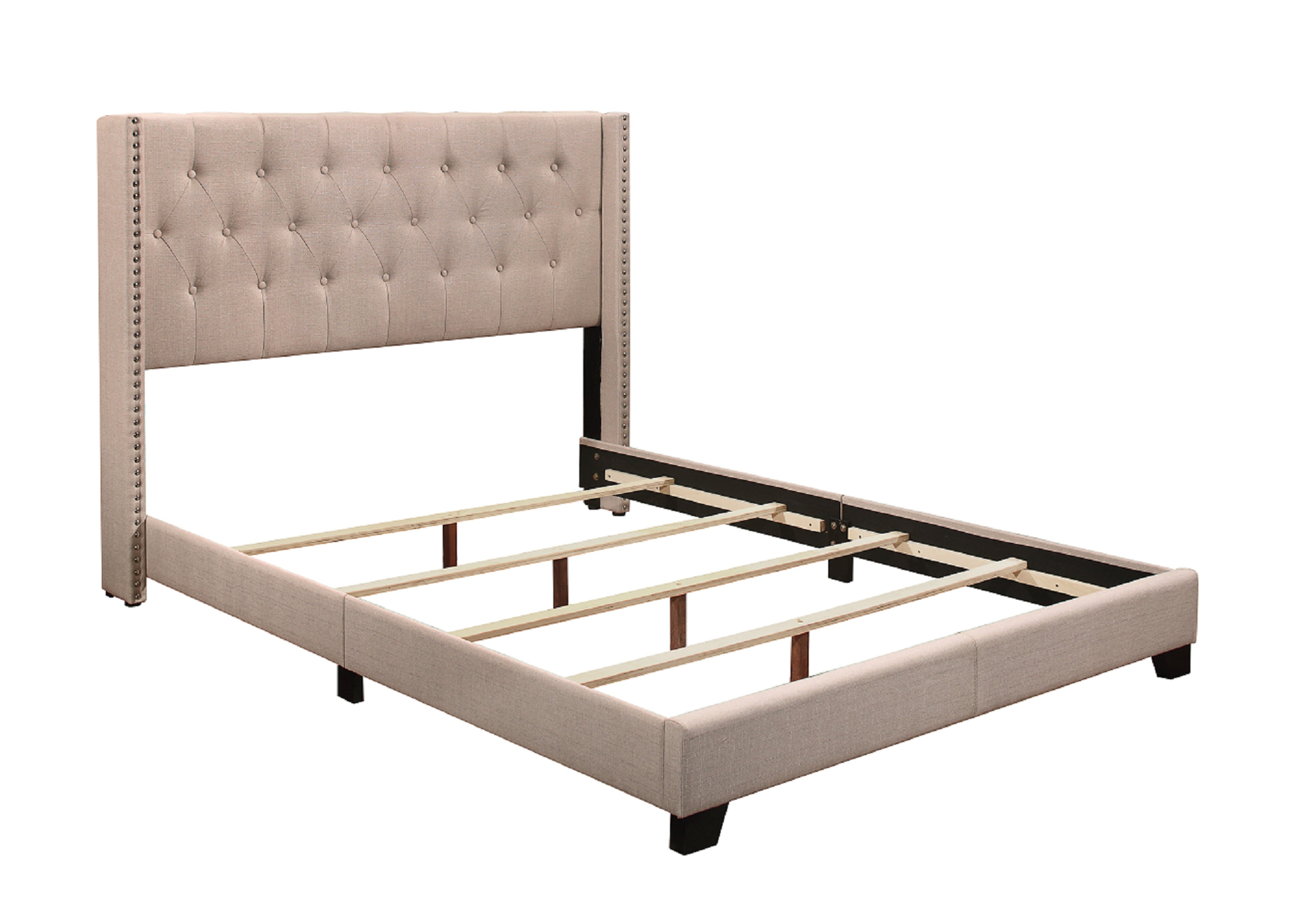 Barzini Beige Full Upholstered Bed - SH215FBGE-1 - Bien Home Furniture &amp; Electronics