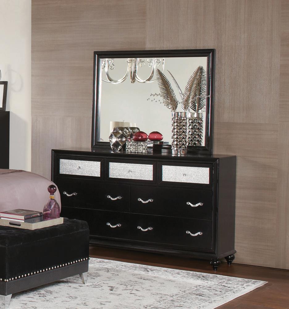 Barzini Black Rectangular Mirror - 200894 - Bien Home Furniture &amp; Electronics