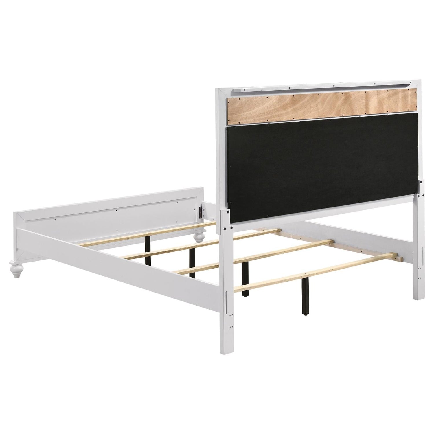 Barzini California King Upholstered Panel Bed White - 205891KW - Bien Home Furniture &amp; Electronics