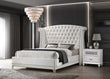 Barzini California King Wingback Tufted Bed White - 300843KW - Bien Home Furniture & Electronics