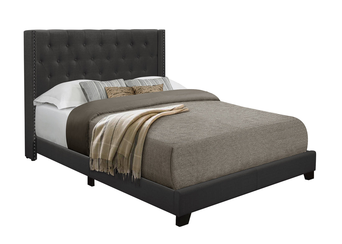 Barzini Dark Gray Full Upholstered Bed - SH215FDGR-1 - Bien Home Furniture &amp; Electronics