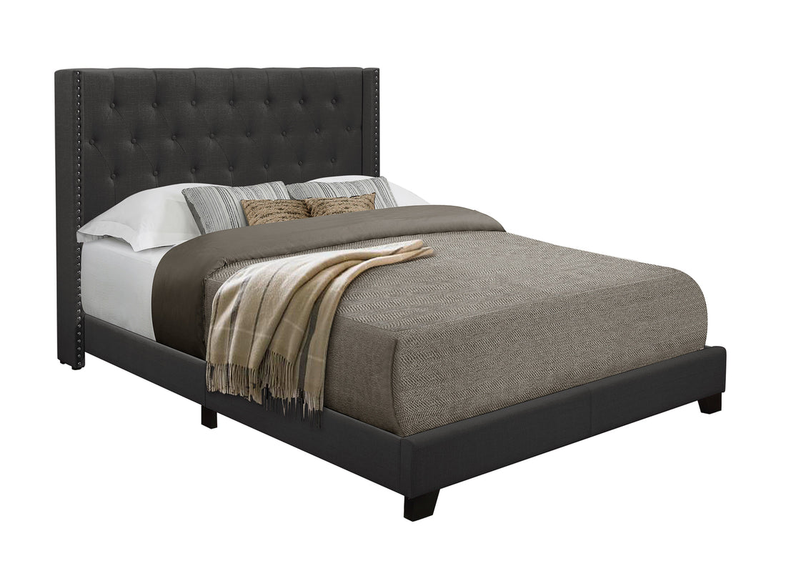 Barzini Dark Gray King Upholstered Bed - SH215KDGR-1 - Bien Home Furniture &amp; Electronics