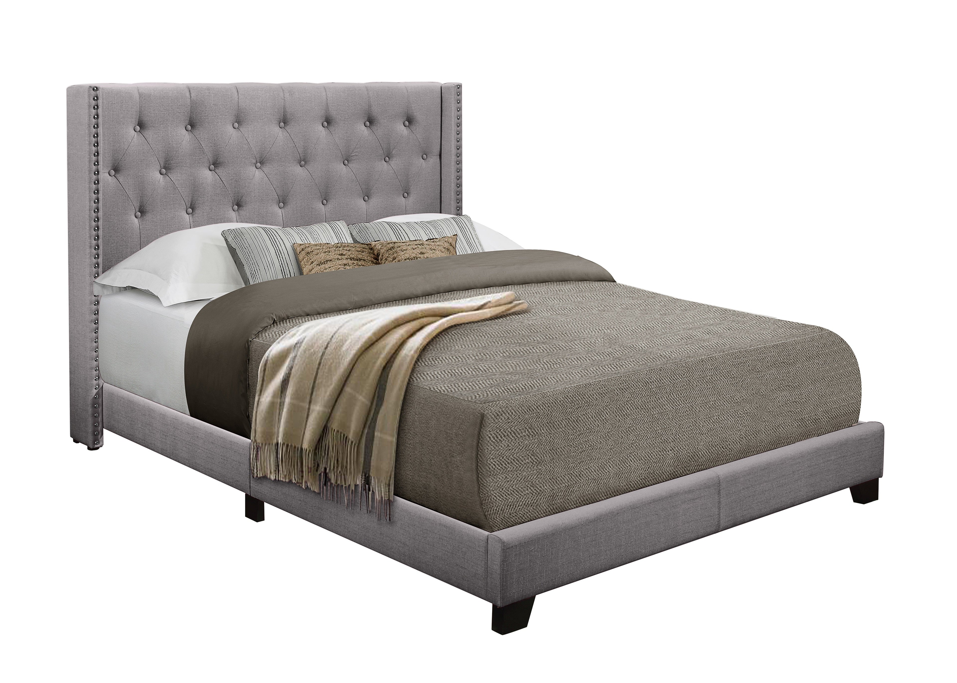 Barzini Gray King Upholstered Bed - SH215KGRY-1 - Bien Home Furniture &amp; Electronics