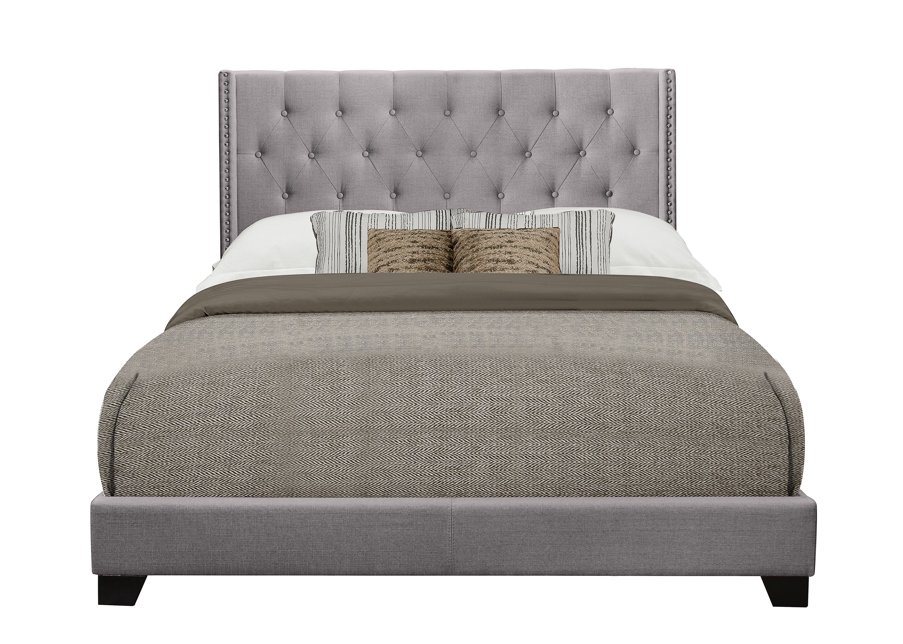 Barzini Gray King Upholstered Bed - SH215KGRY-1 - Bien Home Furniture &amp; Electronics