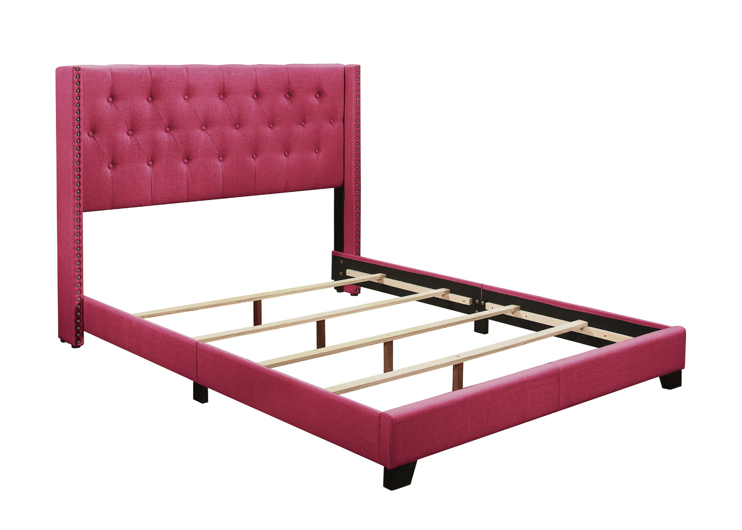 Barzini Pink King Upholstered Bed - SH215KPNK-1 - Bien Home Furniture &amp; Electronics