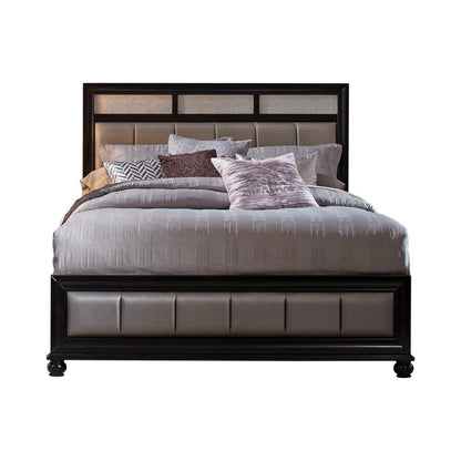 Barzini Queen Upholstered Bed Black/Gray - 200891Q - Bien Home Furniture &amp; Electronics