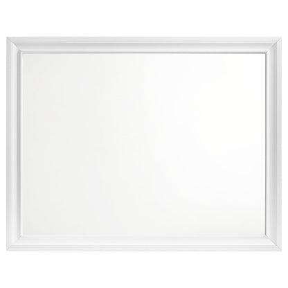Barzini White Rectangle Dresser Mirror - 205894 - Bien Home Furniture &amp; Electronics