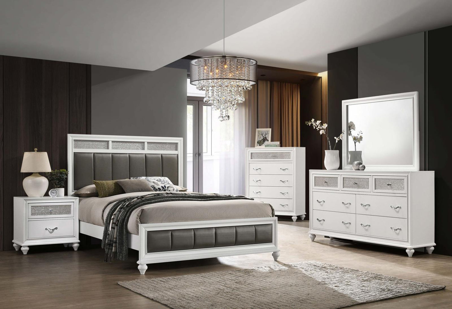Barzini White Rectangle Dresser Mirror - 205894 - Bien Home Furniture &amp; Electronics