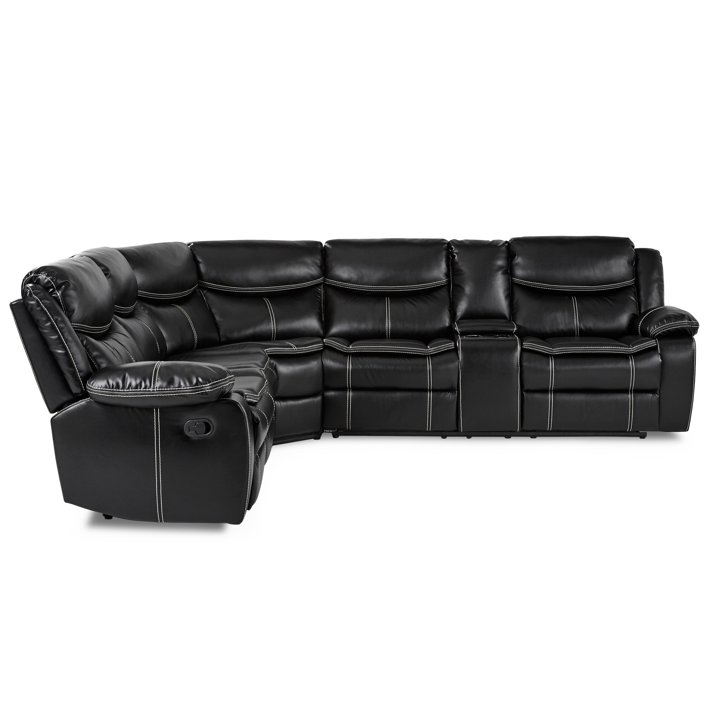 Bastrop Black 3-Piece Sectional with Right Console - 8230BLK*SC - Bien Home Furniture &amp; Electronics