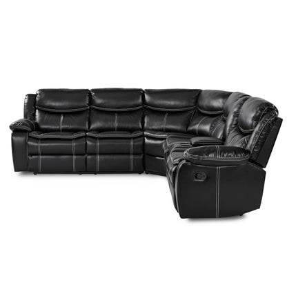 Bastrop Black 3-Piece Sectional with Right Console - 8230BLK*SC - Bien Home Furniture &amp; Electronics