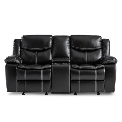 Bastrop Black Reclining Loveseat - 8230BLK-2 - Bien Home Furniture &amp; Electronics