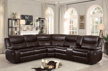 Bastrop Brown 3-Piece Sectional with Right Console - 8230BRW*SC - Bien Home Furniture &amp; Electronics
