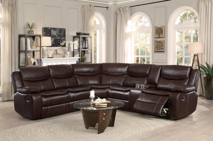 Bastrop Brown 3-Piece Sectional with Right Console - 8230BRW*SC - Bien Home Furniture &amp; Electronics